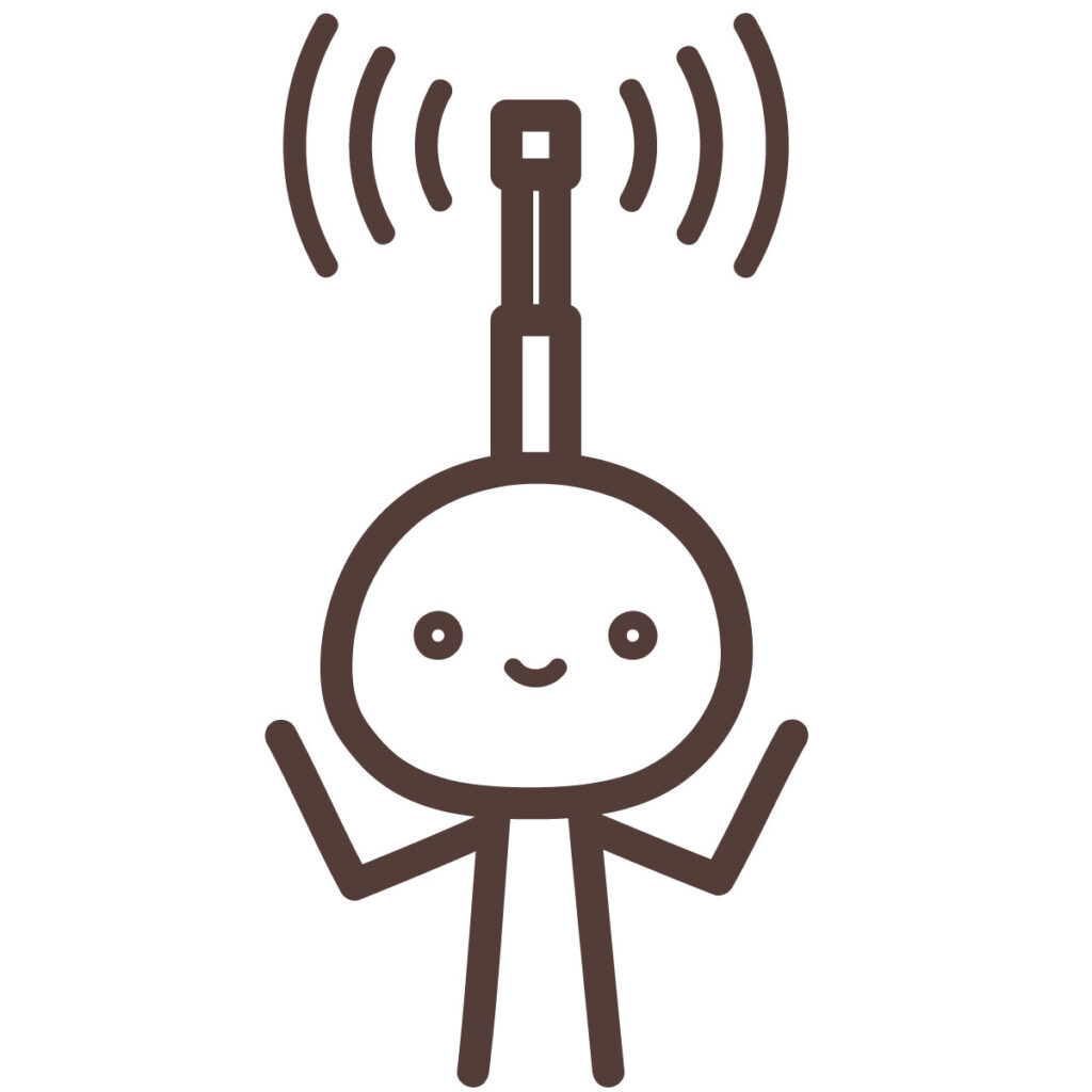 アンテナを張って情報おw収集している人のイラスト